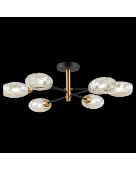 SLE155502-06 Люстра потолочная Черный, Латунь/Янтарный E14 6*40W GLOA-foto9