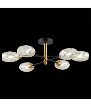 SLE155502-06 Люстра потолочная Черный, Латунь/Янтарный E14 6*40W GLOA-foto9