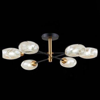 SLE155502-06 Люстра потолочная Черный, Латунь/Янтарный E14 6*40W GLOA-foto9