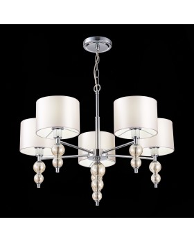 SLE105703-05 Люстра подвесная Хром/Светло-бежевый E14 5*40W RAMER-foto7