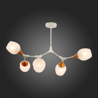 SLE113502-05 Люстра потолочная Белый, Светлое дерево/Белый E27 5*60W CIOTOLLA-foto7