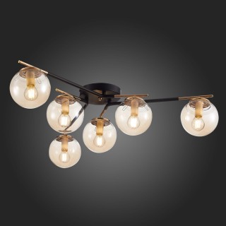 SLE106902-06 Люстра потолочная Черный/Янтарный E14 6*40W LITERNO-foto6