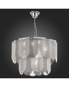 SLE1125-103-07 Светильник подвесной Хром/Прозрачно-Дымчатый E14 7*40W ERZO-foto5