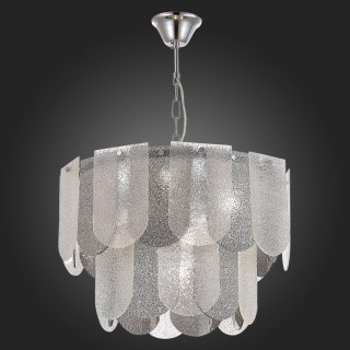 SLE1125-103-07 Светильник подвесной Хром/Прозрачно-Дымчатый E14 7*40W ERZO-foto5