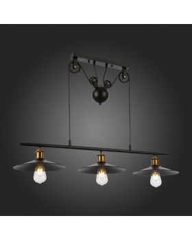 SLE120503-03 Светильник подвесной Черный/Черный E27 3*60W ESPERAZZA-foto5
