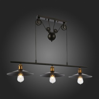 SLE120503-03 Светильник подвесной Черный/Черный E27 3*60W ESPERAZZA-foto5