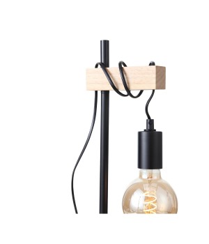 SL1142.404.01 Прикроватная лампа Черный, Светлое дерево E27 1*60W BAGETTI-foto2