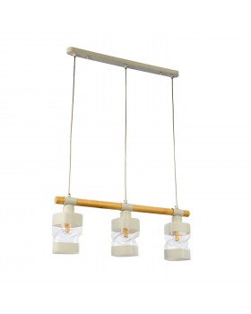 SLE114503-03 Светильник подвесной Белый, Светлое дерево/Белый, Прозрачный E27 3*60W ABIRITTO-foto2