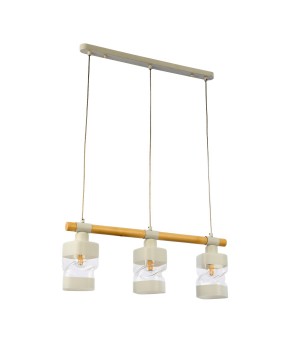 SLE114503-03 Светильник подвесной Белый, Светлое дерево/Белый, Прозрачный E27 3*60W ABIRITTO-foto2