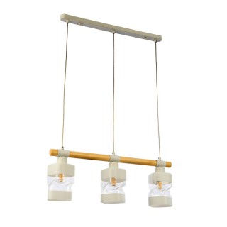 SLE114503-03 Светильник подвесной Белый, Светлое дерево/Белый, Прозрачный E27 3*60W ABIRITTO-foto2