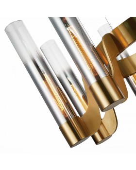 SL1235.303.08 Люстра подвесная ST-Luce Латунь/Хром, Прозрачный E14 8*40W ETTORE-foto4