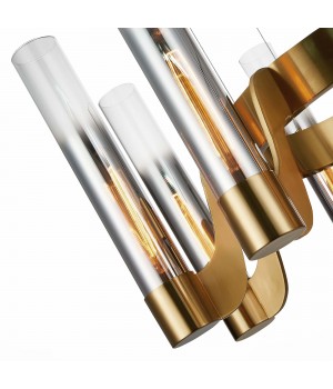 SL1235.303.08 Люстра подвесная ST-Luce Латунь/Хром, Прозрачный E14 8*40W ETTORE-foto4