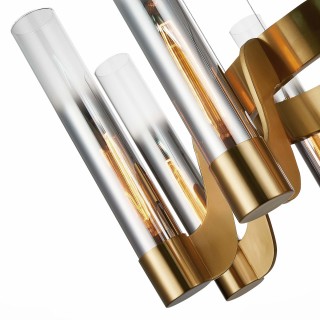 SL1235.303.08 Люстра подвесная ST-Luce Латунь/Хром, Прозрачный E14 8*40W ETTORE-foto4