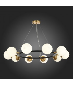 SLE220403-10 Люстра подвесная Черный, Латунь/Белый E27 10*60W FORLI-foto6