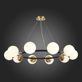 SLE220403-10 Люстра подвесная Черный, Латунь/Белый E27 10*60W FORLI-foto6