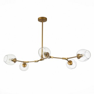 SLE154823-05 Люстра подвесная Золотистый/Прозрачный E27 5*40W RAMETTO-foto2