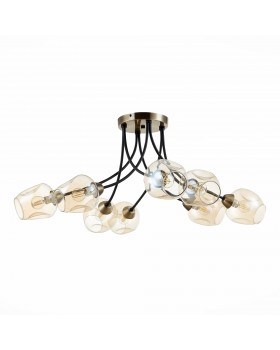 SLE205302-08 Светильник потолочный Бронза, Черный/Янтарный E14 8*40W BESANO-foto2