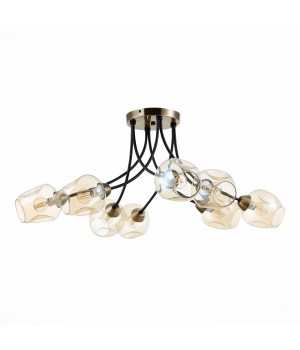 SLE205302-08 Светильник потолочный Бронза, Черный/Янтарный E14 8*40W BESANO-foto2