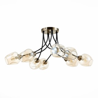 SLE205302-08 Светильник потолочный Бронза, Черный/Янтарный E14 8*40W BESANO-foto2