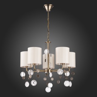 SLE107933-05 Люстра подвесная Бронза/Бежевый E14 5*40W SEVILLA-foto4