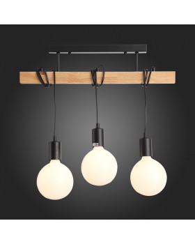 SL1142.403.03 Люстра потолочная Черный, Светлое дерево E27 3*60W BAGETTI-foto9