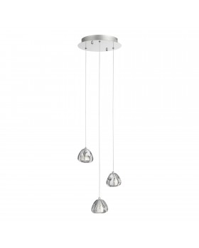 SL6017.101.03 Светильник подвесной ST-Luce Хром/Прозрачный с пузырьками воздуха LED 3*3W 3000K WATERFALL-foto2