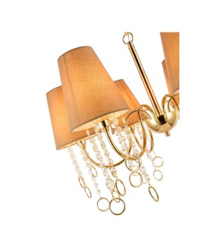SL1138.203.06 Люстра подвесная Французское золото/Бежевый, Прозрачный E14 6*40W MEDDO-foto11
