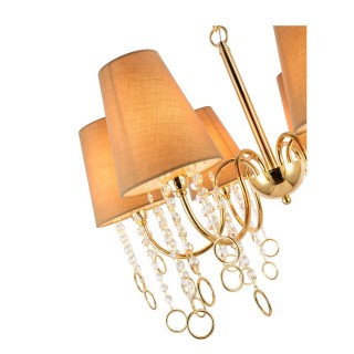 SL1138.203.06 Люстра подвесная Французское золото/Бежевый, Прозрачный E14 6*40W MEDDO-foto11