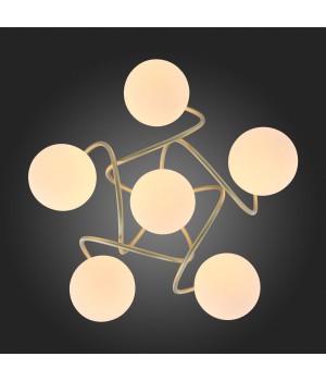 SL711.202.06 Люстра потолочная Золотистый/Белый E27 6*60W DELICATA-foto8