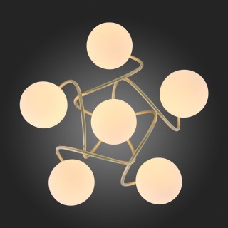 SL711.202.06 Люстра потолочная Золотистый/Белый E27 6*60W DELICATA-foto8