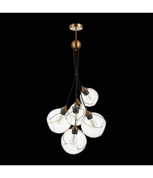 SLE103103-06 Светильник подвесной Золотистый/Прозрачный E27 6*60W SATTURO-foto8