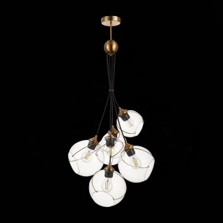 SLE103103-06 Светильник подвесной Золотистый/Прозрачный E27 6*60W SATTURO-foto8