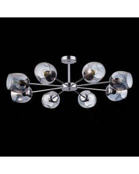 SLE155402-08 Люстра потолочная Хром/Дымчатый E27 8*60W PALLO-foto4