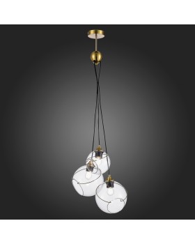 SLE103113-03 Светильник подвесной Золотистый/Прозрачный E27 3*60W SATTURO-foto5