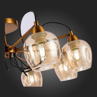 SLE110002-08 Люстра потолочная Бронза/Янтарный E27 8*60W ACRO-foto9