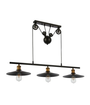 SLE120503-03 Светильник подвесной Черный/Черный E27 3*60W ESPERAZZA-foto2