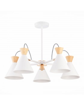 SLE125102-05 Люстра потолочная Белый, Золото/Белый, Светлое дерево E14 5*40W Modica-foto2