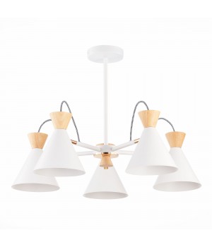 SLE125102-05 Люстра потолочная Белый, Золото/Белый, Светлое дерево E14 5*40W Modica-foto2