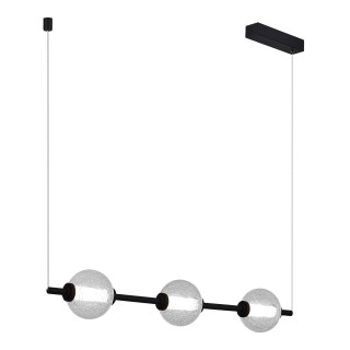 SL6120.403.03 Светильник подвесной ST-Luce Черный/Прозрачное кракелированное стекло LED 3*8,5W 3000K PEEK-foto3