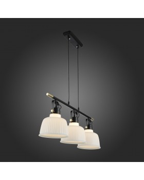 SL714.043.03 Люстра подвесная Черный с золотом/Белый E27 3*60W ALETANTE-foto3