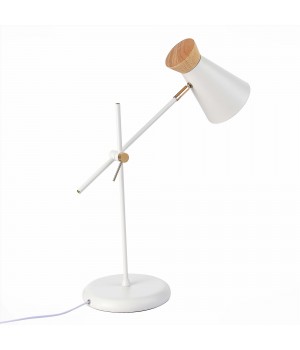 SLE1252-504-01 Настольная лампа Белый, Золотистый/Белый, Дерево E27 1*60W ALFEO-foto3