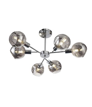 SLE155102-06 Люстра потолочная Хром/Дымчатый E14 6*60W GENTORE-foto15