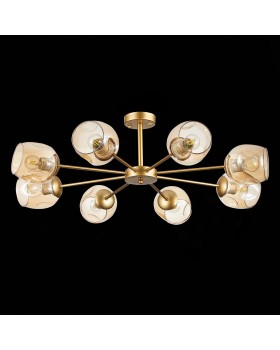 SLE155412-08 Люстра потолочная Золотистый/Янтарный E27 8*60W PALLO-foto5