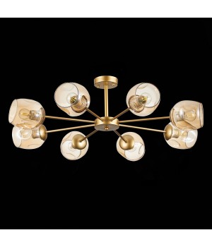 SLE155412-08 Люстра потолочная Золотистый/Янтарный E27 8*60W PALLO-foto5
