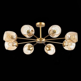 SLE155412-08 Люстра потолочная Золотистый/Янтарный E27 8*60W PALLO-foto5