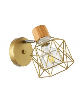 SLE110401-01 Светильник настенный Золотистый, Светлое дерево/Золотистый E27 1*60W STELITTO-foto10