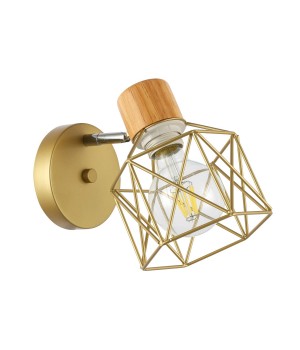 SLE110401-01 Светильник настенный Золотистый, Светлое дерево/Золотистый E27 1*60W STELITTO-foto10
