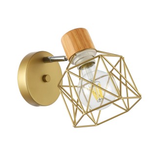 SLE110401-01 Светильник настенный Золотистый, Светлое дерево/Золотистый E27 1*60W STELITTO-foto10