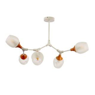 SLE113502-05 Люстра потолочная Белый, Светлое дерево/Белый E27 5*60W CIOTOLLA-foto2