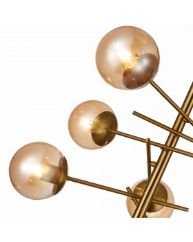 SLE1099-312-06 Люстра потолочная Латунь/Коньячный E27 6*60W VELIO-foto3